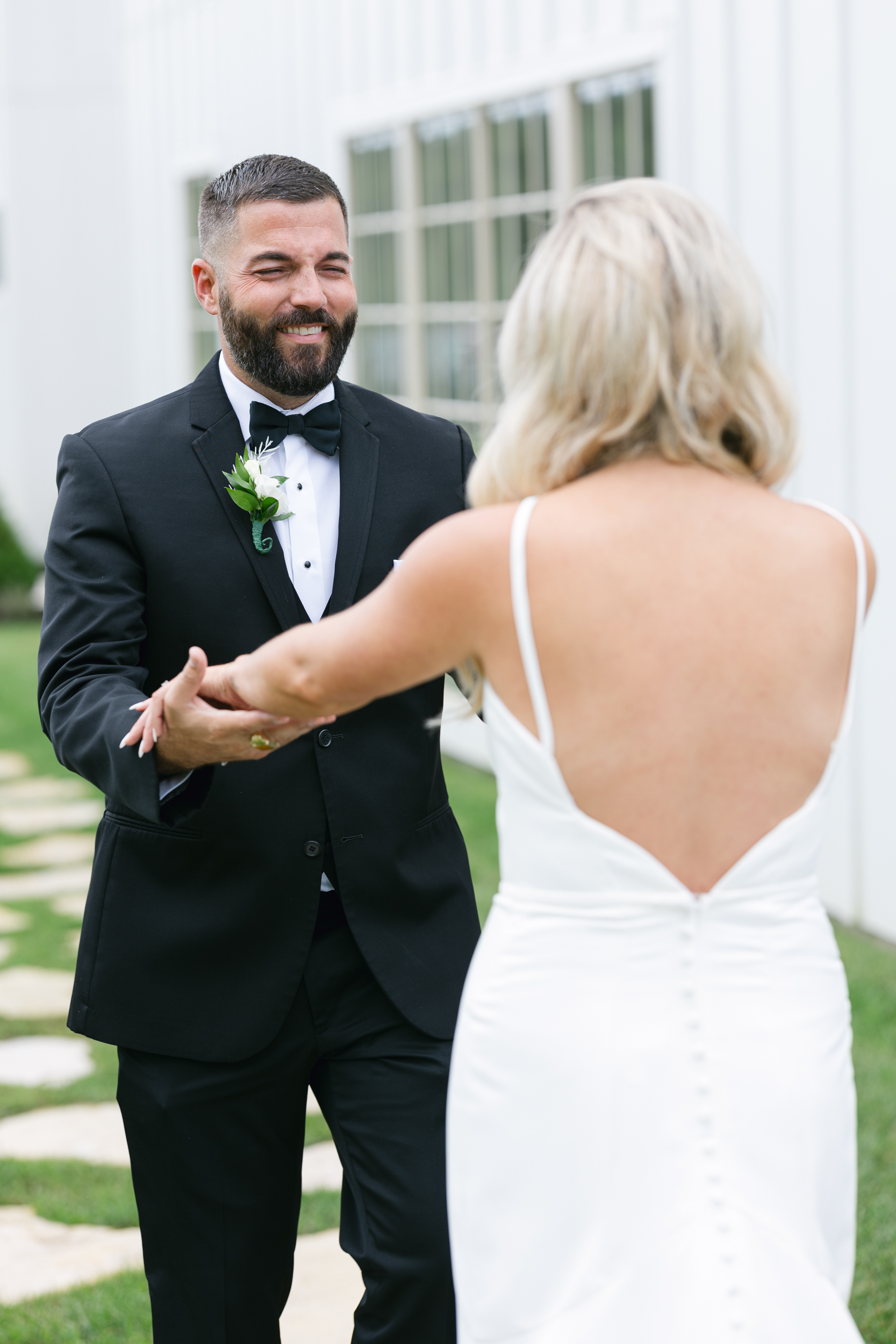 Emotional First Look with bride and groom at westwind hills wedding