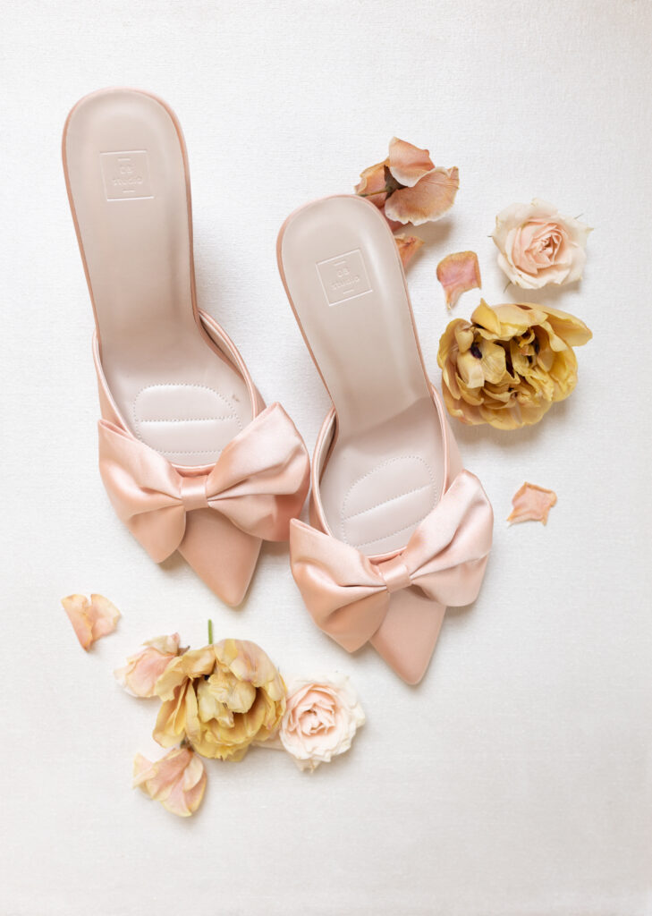 Pink Wedding Shoes with bows